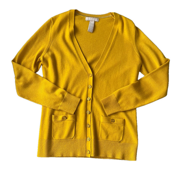 Mustard Yellow Banana Republic Cardigan Size S - Picture 2 of 7